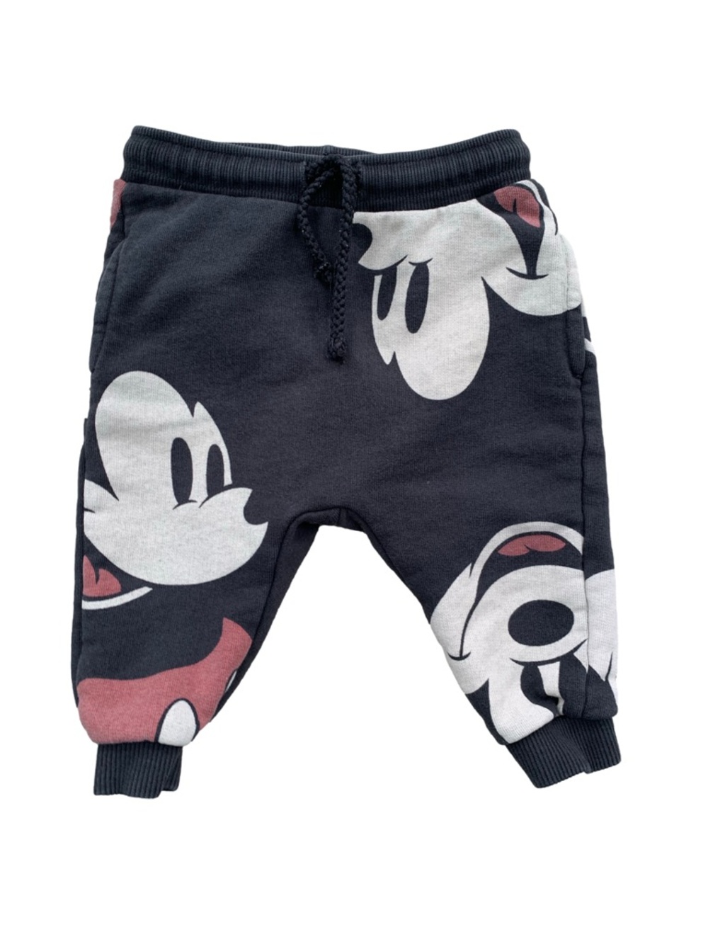 Zara x Disney Baby Size 6-9 Months Mickey Mouse Face Joggers Sweatpants
